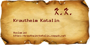 Krautheim Katalin névjegykártya